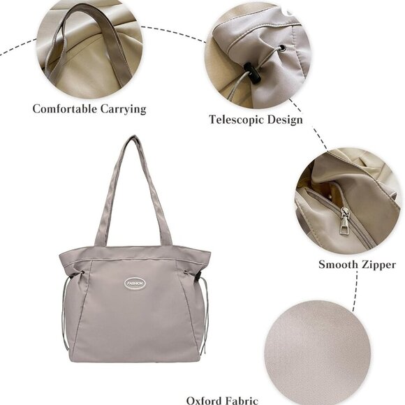 Oxford Tote Bag Women Waterproof Large Capacity Handbag with Multiple Pockets - Picture 4 of 9